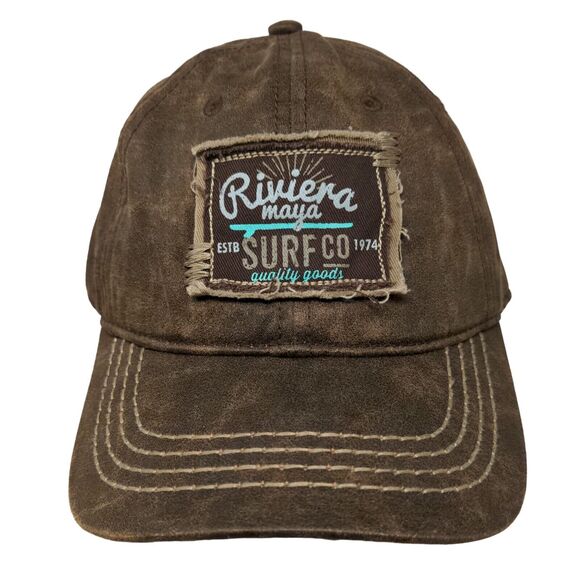 Riviera Maya Surf Co Patch Slideback Hat Brown One Size Banana Bay - Picture 1 of 7